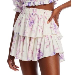 NWT 💐 LOVESHACKFANCY Ruffled Mini Skirt